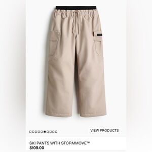 NWT! H&M Boys SKI PANTS WITH STORMMOVE™ Size 16 Dusty Beige